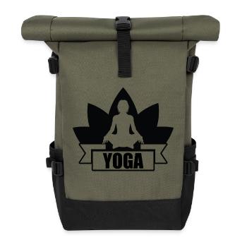 Yoga Meditation Spa Namaste - Rolltop Rucksack - Olive/Schwarz - Vorne