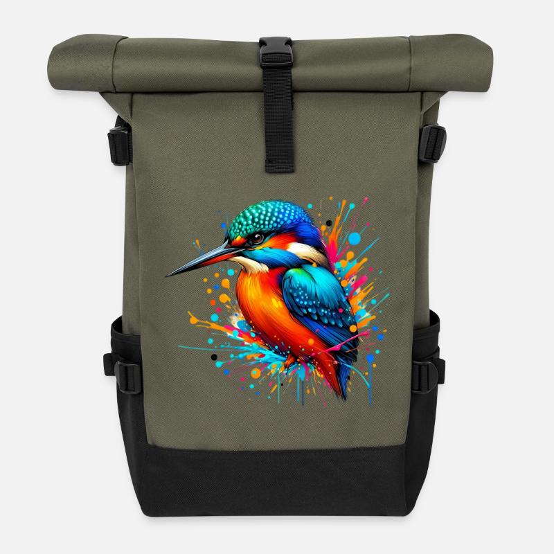 Eisvogel - Rolltop Rucksack - Olive/Schwarz