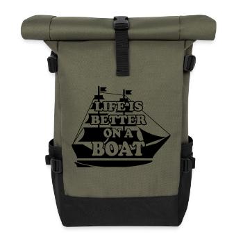 Voile, sports nautiques, vent - Sac à dos roll top - olive/noir - Devant