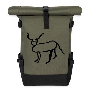 Coucou petite perruche - Sac à dos roll top - olive/noir - Devant