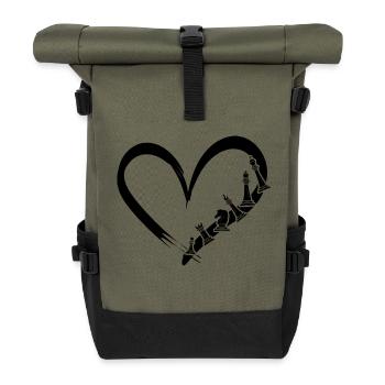 Échecs Joueur d’échecs Échec et mat Amour des échecs - Sac à dos roll top - olive/noir - Devant