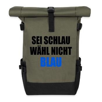 soyez intelligent, ne votez pas bleu - fck afd - Sac à dos roll top - olive/noir - Devant