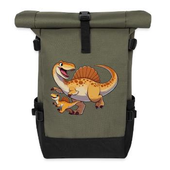 Spinosaurus mother and child - Roll Top Backpack - olive/black - Front