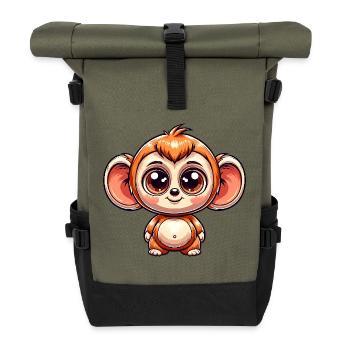 Cheburashka Russian auf Russisch Russen - Rolltop Rucksack - Olive/Schwarz - Vorne
