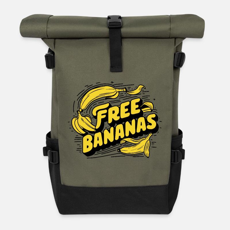 Free bananas - Roll Top Backpack - olive/black