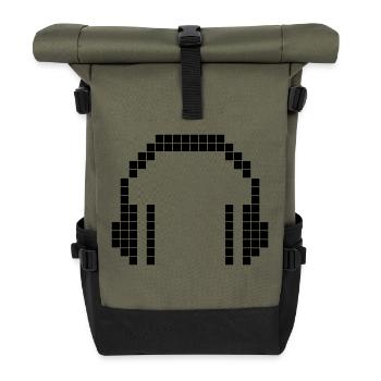 8 BIT Headphones - Rolltop Rucksack - Olive/Schwarz - Vorne