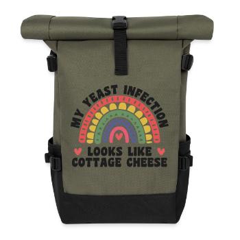 My yeast infection funny nasty adult humor - Roll Top Backpack - olive/black - Front