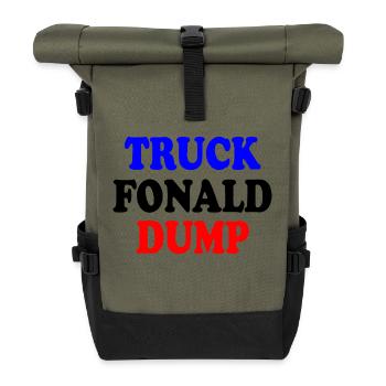 truck fonald dump - Roll Top Backpack - olive/black - Front
