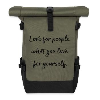 Love for the people - Roll Top Backpack - olive/black - Front