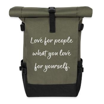 Love for the people - Roll Top Backpack - olive/black - Front