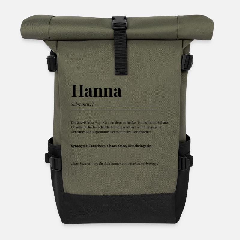 Hanna - Rolltop Rucksack - Olive/Schwarz