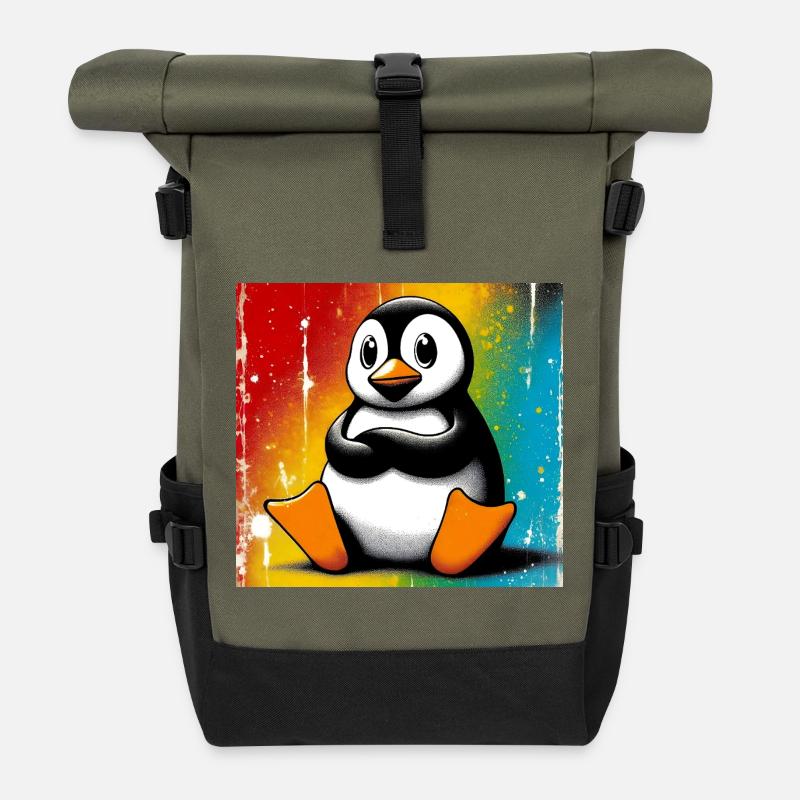 Pinguin - Rolltop Rucksack - Olive/Schwarz