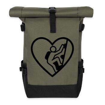 Herzklettern – Vertikale Leidenschaft - Rolltop Rucksack - Olive/Schwarz - Vorne