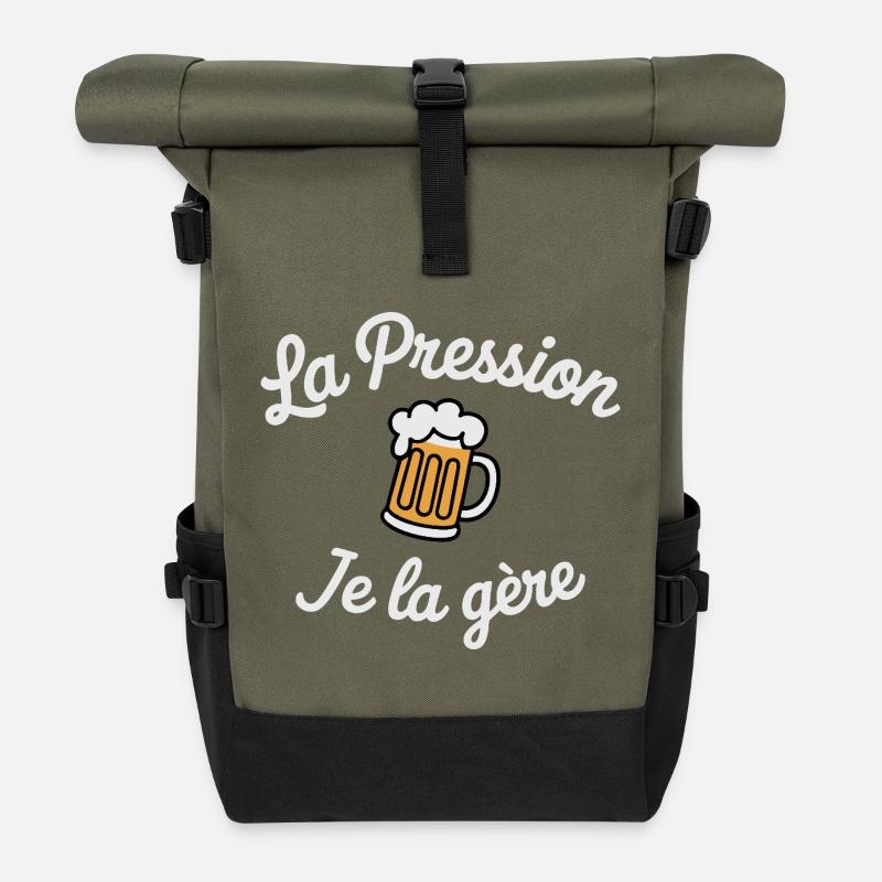 LAPRESSION1 - Roll Top Backpack - olive/black