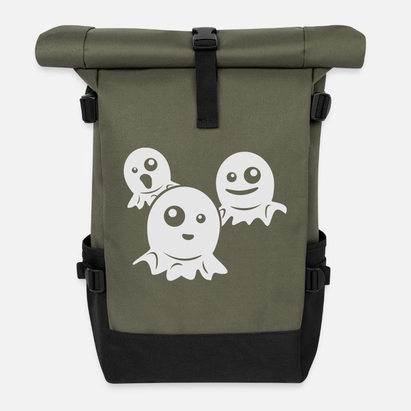 How scary... - Rolltop Rucksack - Olive/Schwarz