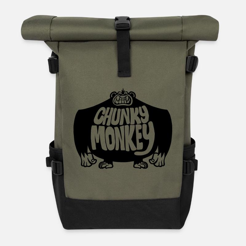 Chunky Monkey - Roll Top Backpack - olive/black