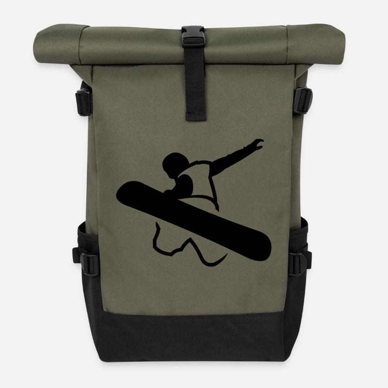 snowboarder_newstyle_v2 - Rolltop Rucksack - Olive/Schwarz