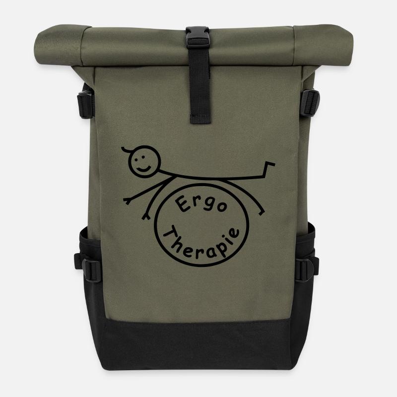 Ergotherapie klassisch - Rolltop Rucksack - Olive/Schwarz