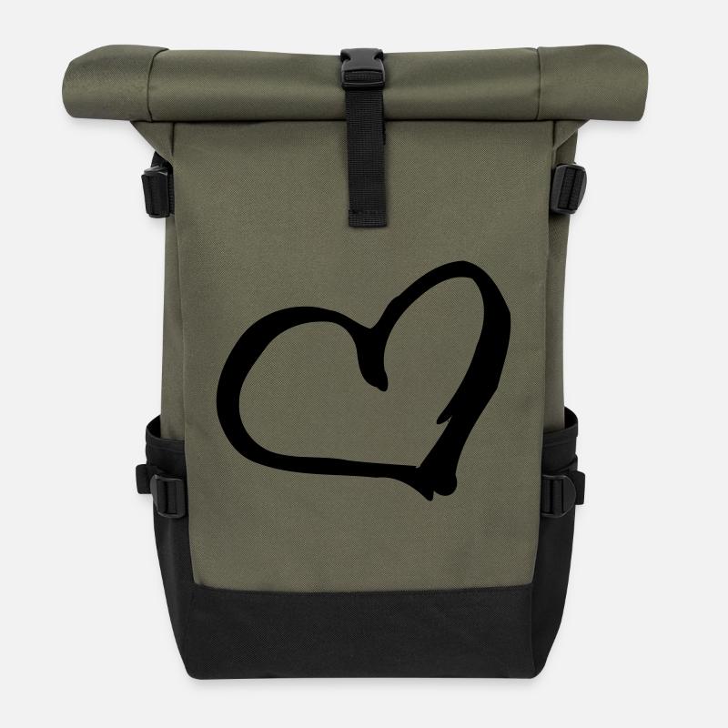 Coeur Coeur - Sac à dos roll top - olive/noir