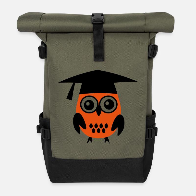 6061912 119208075 Eule - Rolltop Rucksack - Olive/Schwarz