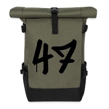 Tag : 47 - Sac à dos roll top - olive/noir - Devant