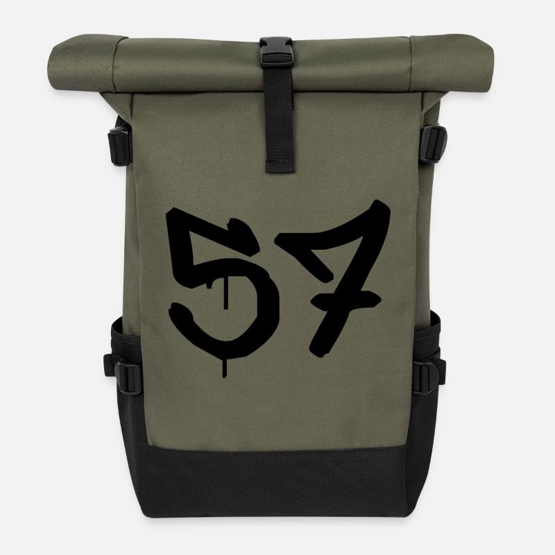 Graffiti : 57 - Roll Top Backpack - olive/black
