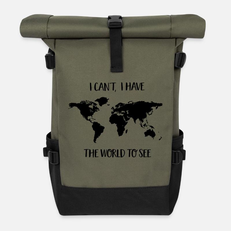 Voyages - Sac à dos roll top - olive/noir