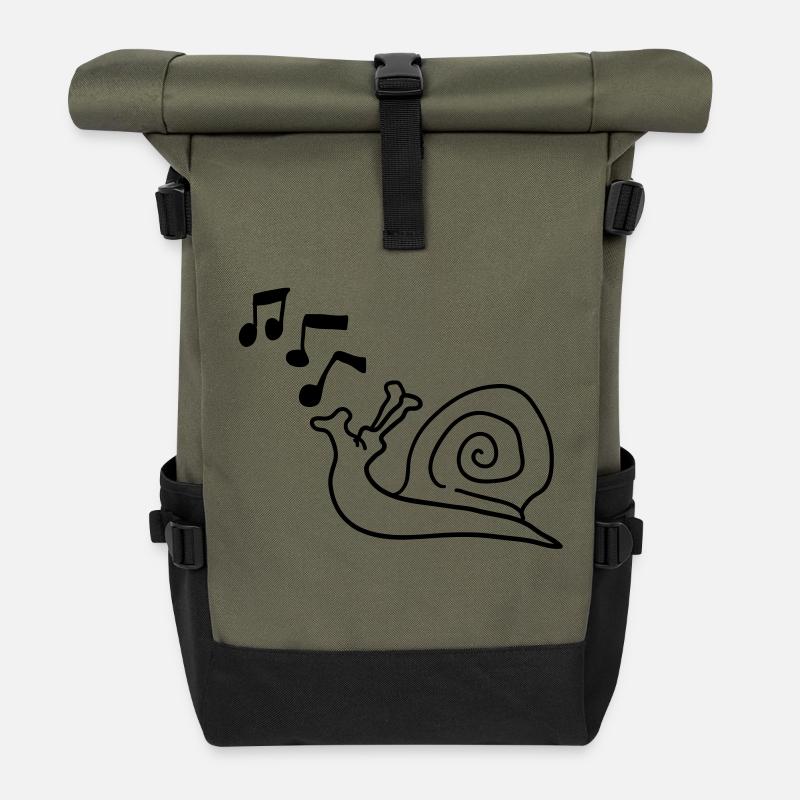 whistling_snail - Rolltop Rucksack - Olive/Schwarz