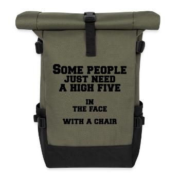 some people - Rolltop Rucksack - Olive/Schwarz - Vorne