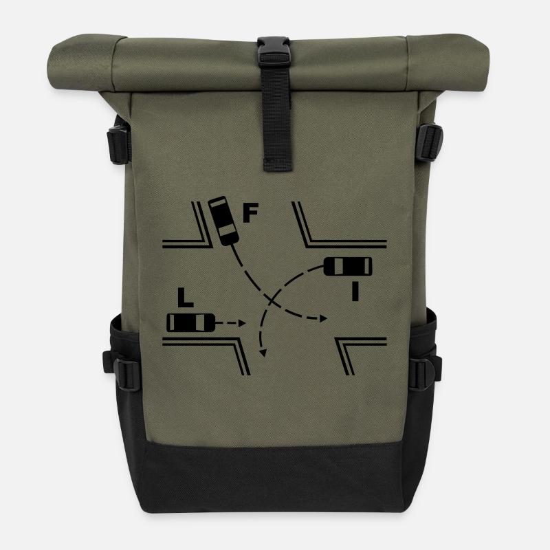 Kreuzung_1_se1 - Rolltop Rucksack - Olive/Schwarz