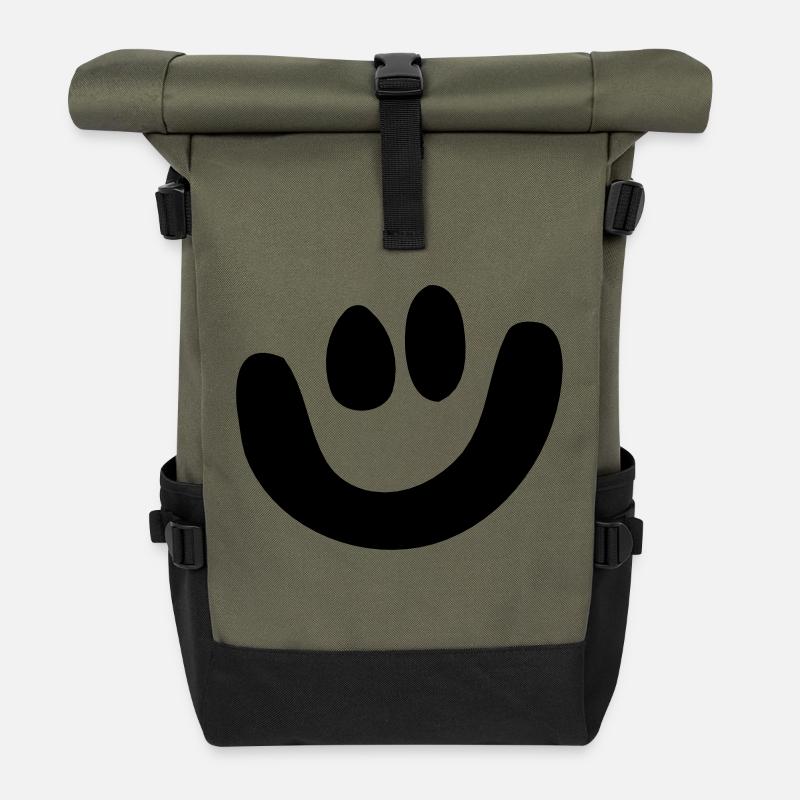 Smiley - Roll Top Backpack - olive/black