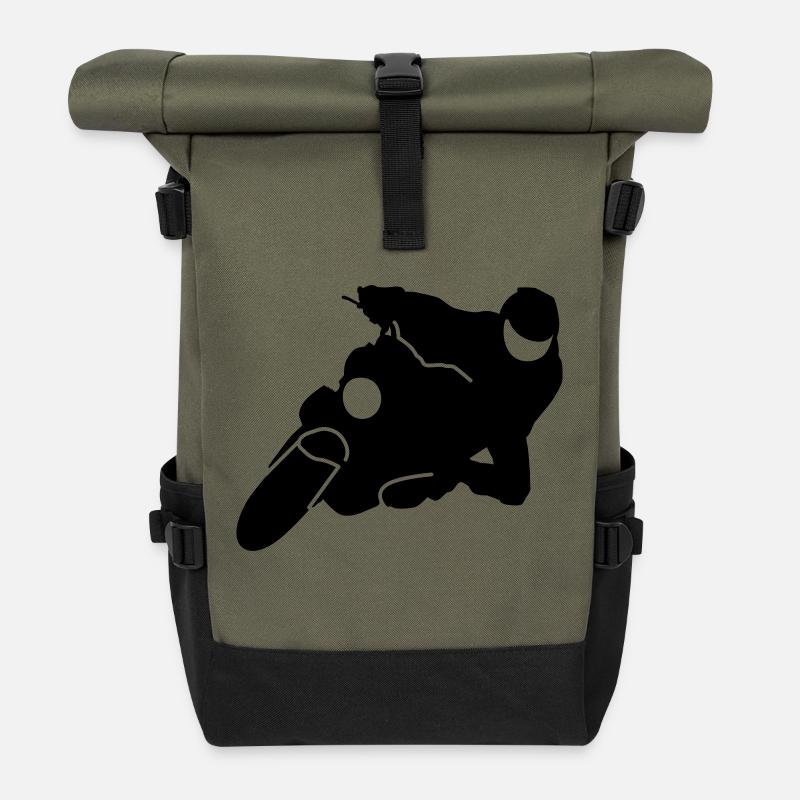 Motorrad - Rolltop Rucksack - Olive/Schwarz