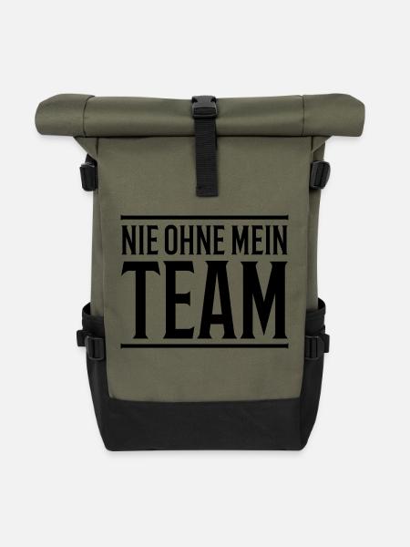 team nie ohne design - Rolltop Rucksack - Olive/Schwarz