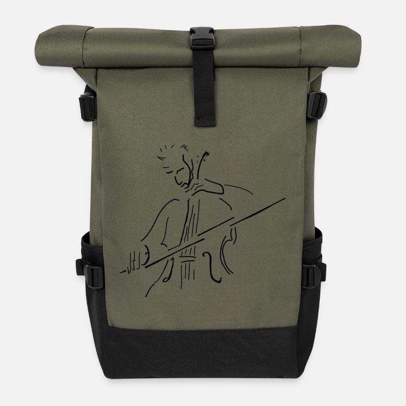 Violoncelliste pur scharz - Sac à dos roll top - olive/noir