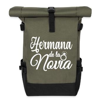 Hermana de la Novia Bride's Sister Wedding Party - Roll Top Backpack - olive/black - Front