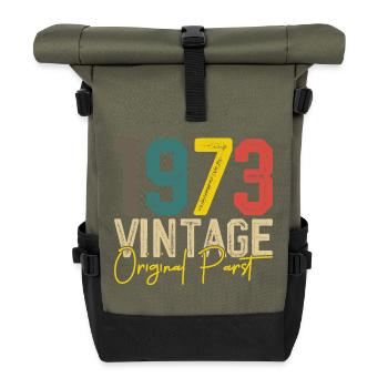 1973 Vintage Original Part - Roll Top Backpack - olive/black - Front