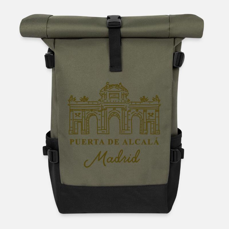 Puerta de Alcalá, Madrid, Spanien - Rolltop Rucksack - Olive/Schwarz