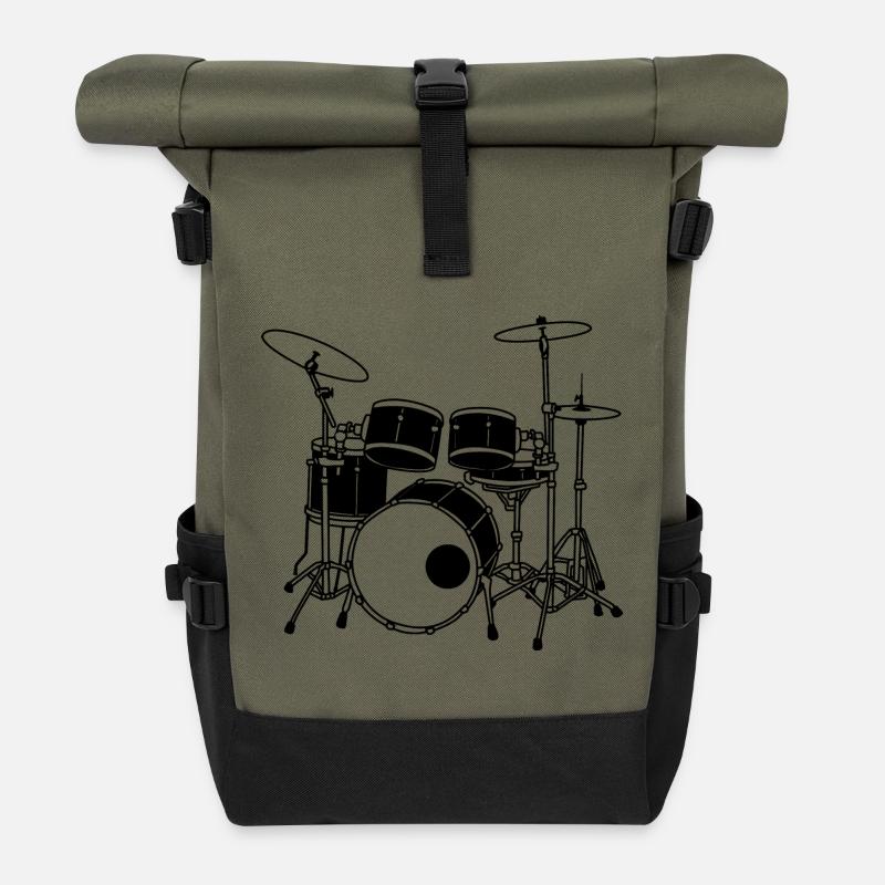 Drumset - Rolltop Rucksack - Olive/Schwarz