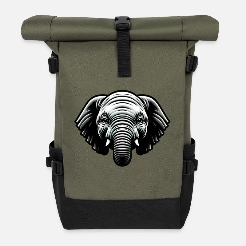 Elefanten Baby - Rolltop Rucksack - Olive/Schwarz