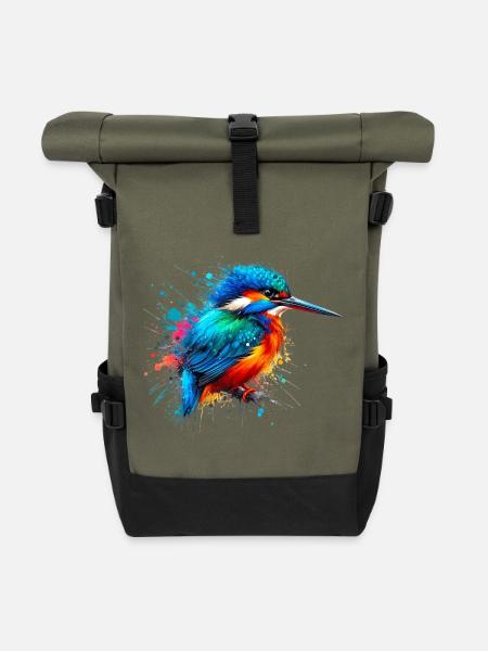 Eisvogel - Rolltop Rucksack - Olive/Schwarz