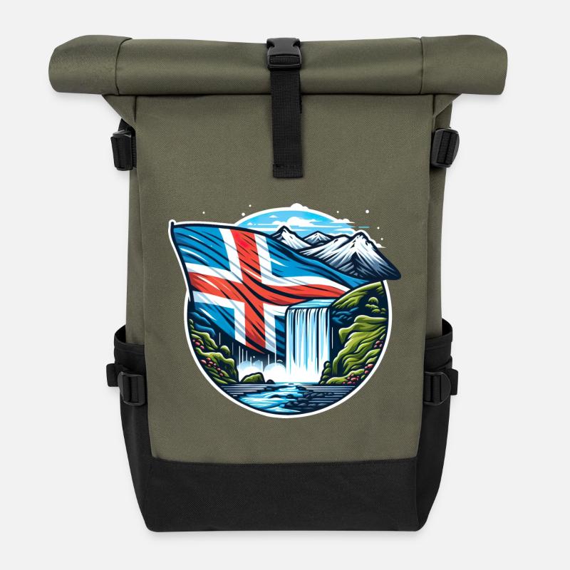 Islande Islande 2 - Sac à dos roll top - olive/noir