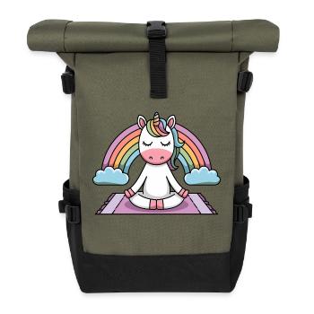 licorne de yoga - Sac à dos roll top - olive/noir - Devant