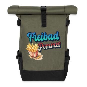 Outdoor pool fries - Roll Top Backpack - olive/black - Front