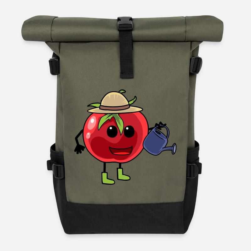 Tomate Hobbygärtner Garten Gärtner Gemüse Kind - Rolltop Rucksack - Olive/Schwarz