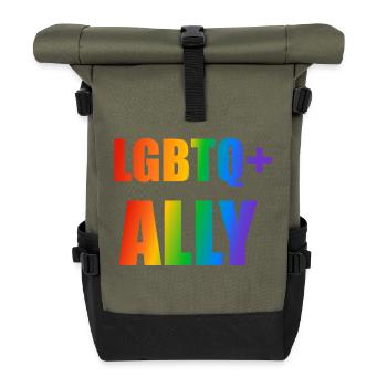 LGBTQ Ally - Roll Top Backpack - olive/black - Front