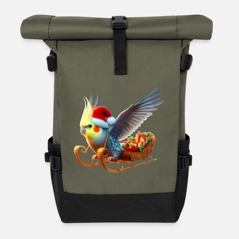Weihnachtsnymph (02) - Rolltop Rucksack - Olive/Schwarz