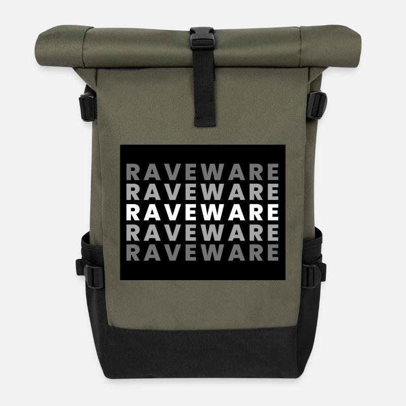 raveware - Rolltop Rucksack - Olive/Schwarz