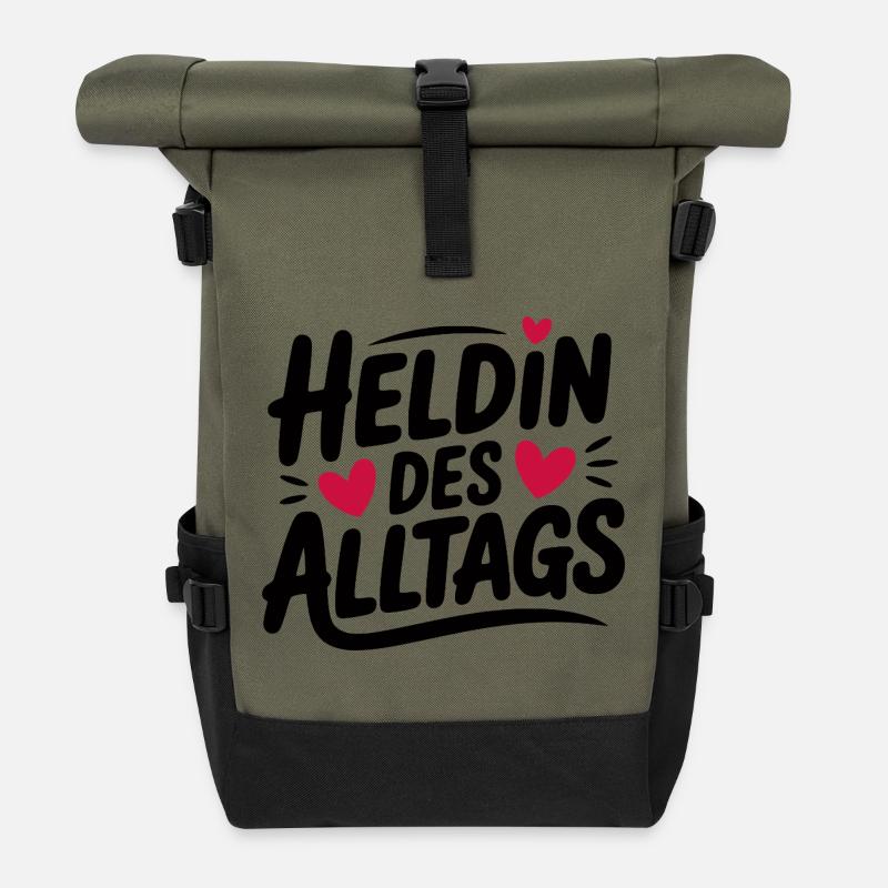 Heldin des Alltags Design - Rolltop Rucksack - Olive/Schwarz