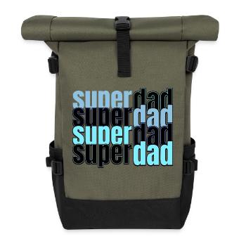 Super Dad Vater Vatertag - Rolltop Rucksack - Olive/Schwarz - Vorne