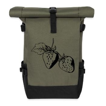Fraises - Sac à dos roll top - olive/noir - Devant